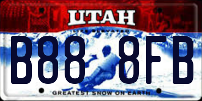 UT license plate B888FB
