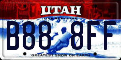 UT license plate B888FF
