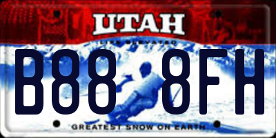 UT license plate B888FH