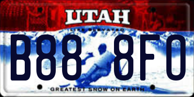 UT license plate B888FO