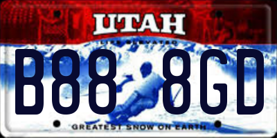 UT license plate B888GD