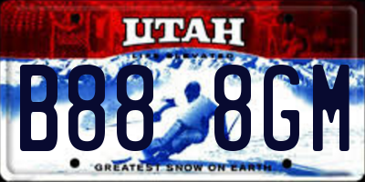 UT license plate B888GM
