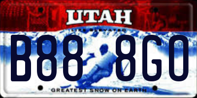 UT license plate B888GO