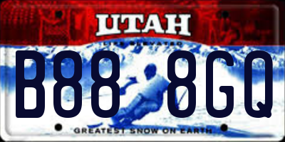 UT license plate B888GQ