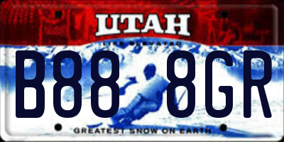 UT license plate B888GR