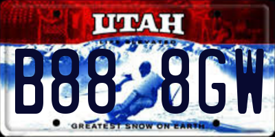 UT license plate B888GW