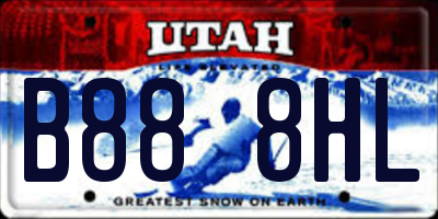 UT license plate B888HL
