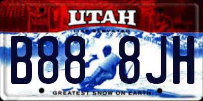 UT license plate B888JH