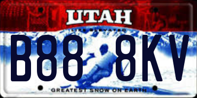 UT license plate B888KV