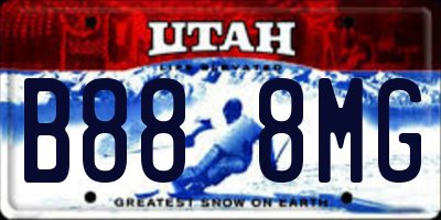 UT license plate B888MG
