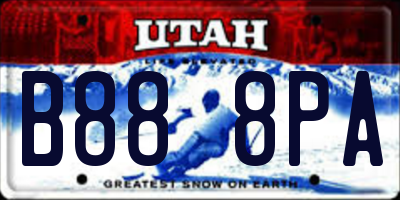UT license plate B888PA