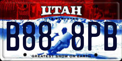 UT license plate B888PB