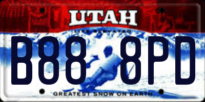 UT license plate B888PD