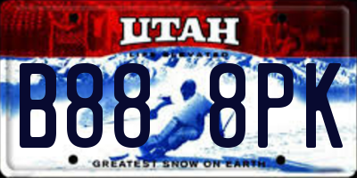UT license plate B888PK