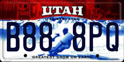UT license plate B888PQ
