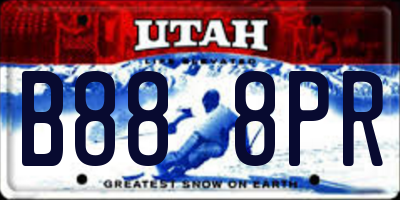 UT license plate B888PR