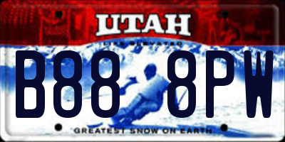 UT license plate B888PW