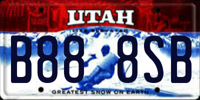 UT license plate B888SB