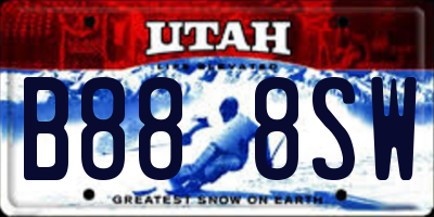 UT license plate B888SW