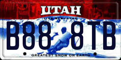 UT license plate B888TB