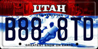 UT license plate B888TD