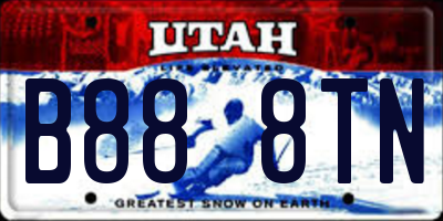 UT license plate B888TN