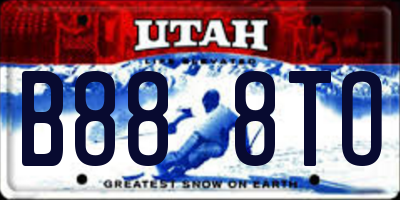 UT license plate B888TO