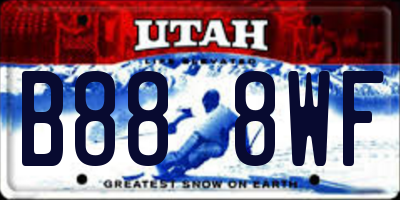 UT license plate B888WF