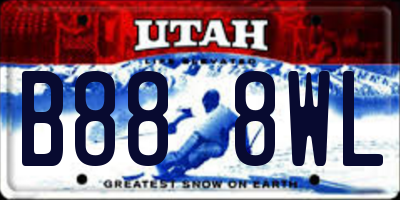 UT license plate B888WL
