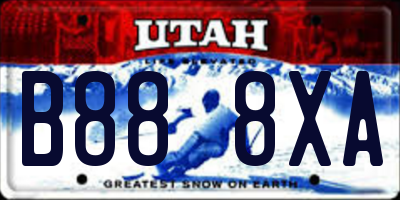 UT license plate B888XA