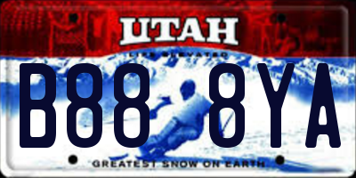 UT license plate B888YA