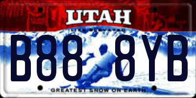UT license plate B888YB