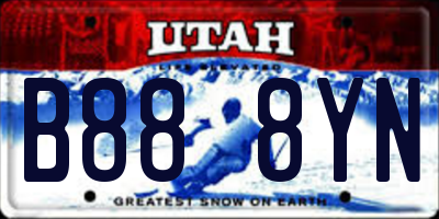UT license plate B888YN