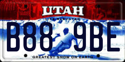 UT license plate B889BE