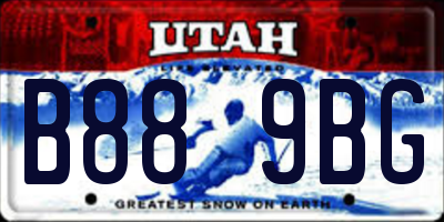 UT license plate B889BG