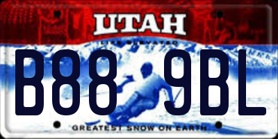 UT license plate B889BL