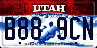 UT license plate B889CN