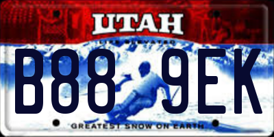 UT license plate B889EK