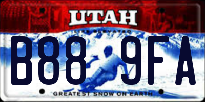 UT license plate B889FA