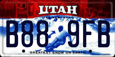 UT license plate B889FB
