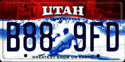 UT license plate B889FD