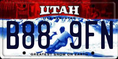 UT license plate B889FN