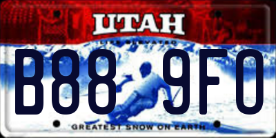 UT license plate B889FO