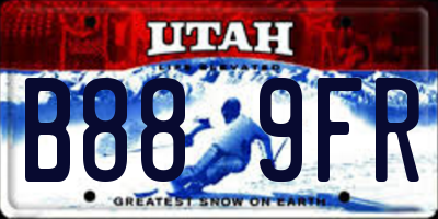 UT license plate B889FR