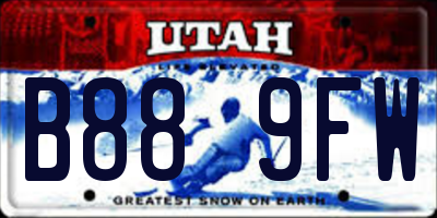 UT license plate B889FW