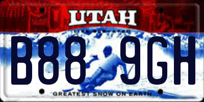 UT license plate B889GH