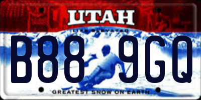 UT license plate B889GQ