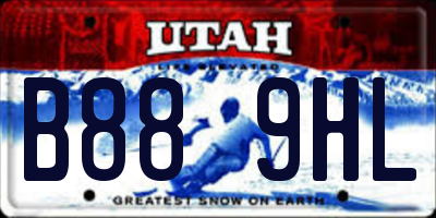UT license plate B889HL