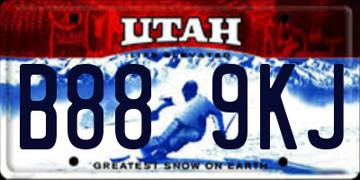 UT license plate B889KJ