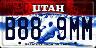 UT license plate B889MM